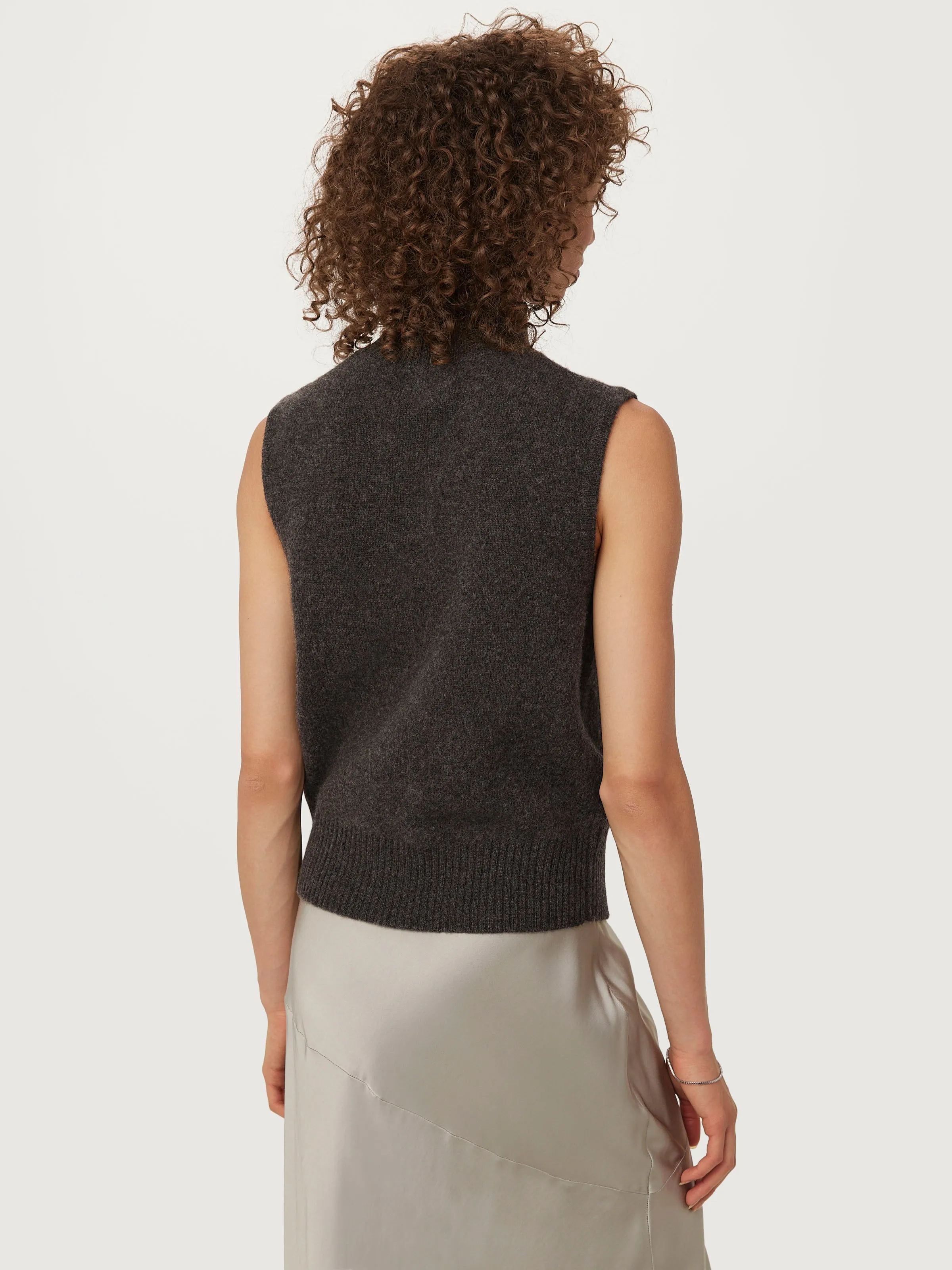 The Yak Wool Sweater Vest  in Charcoal Grey