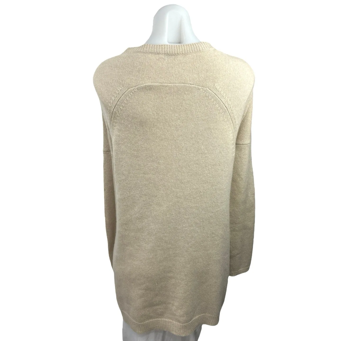 Theory Beige 100% Cashmere V Neck Button Down Cardigan Sweater Top Size S