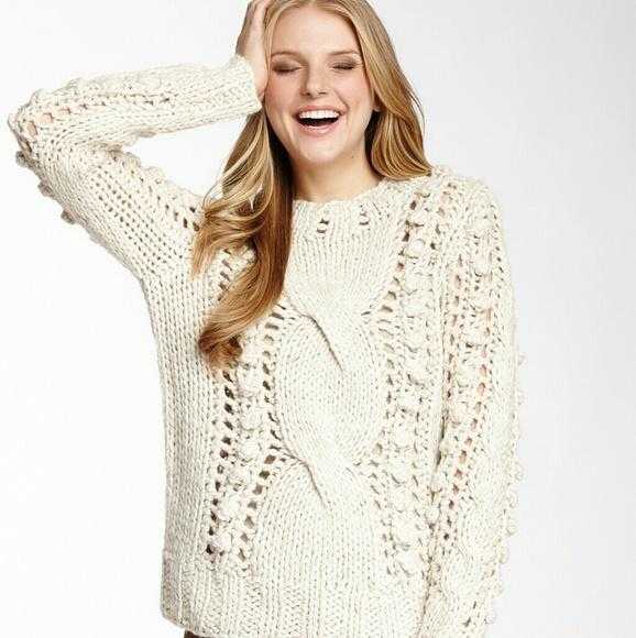 Thick Soft Cable Knot Sweater - Cream