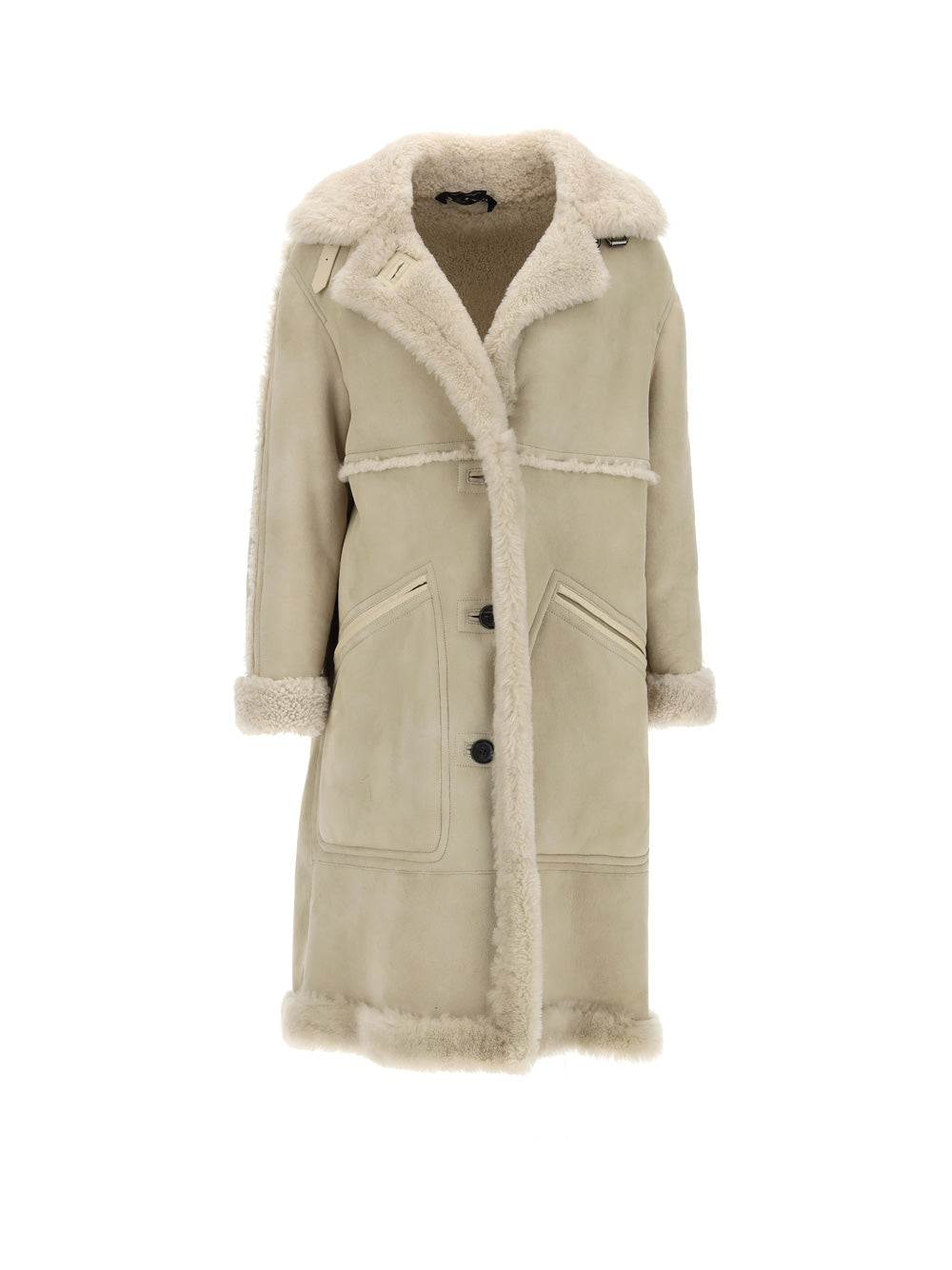 Tom Ford Shearling Longline Buttoned Coat