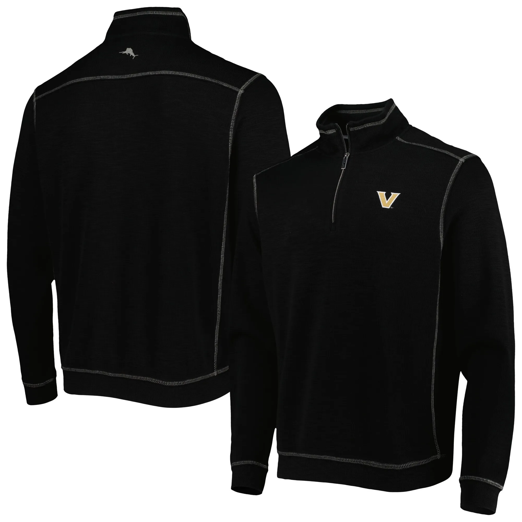 Tommy Bahama Vanderbilt Commodores Black Sport Tobago Bay Tri-Blend Mock Neck Half-Zip Jacket