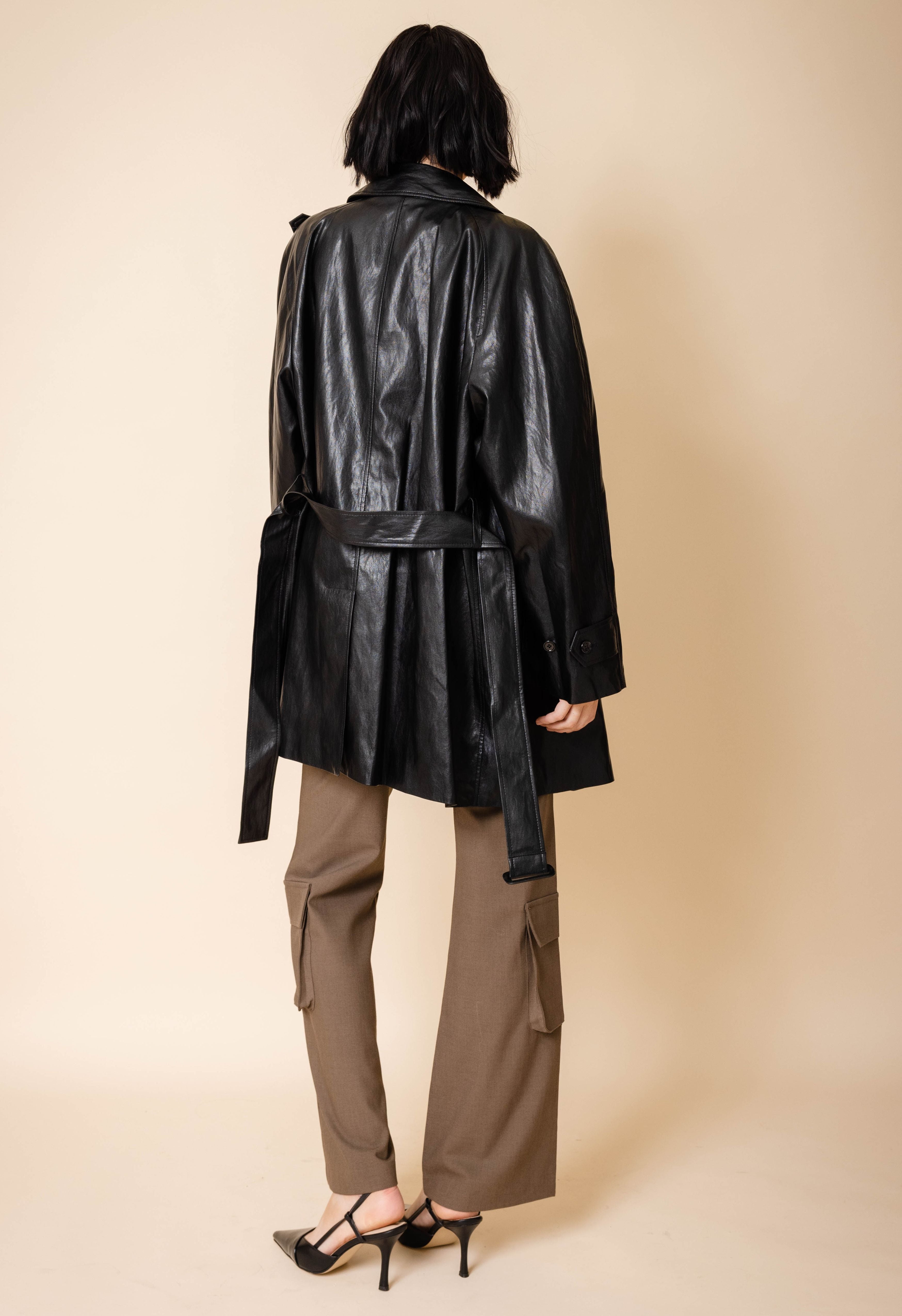 Vegan Leather Trench