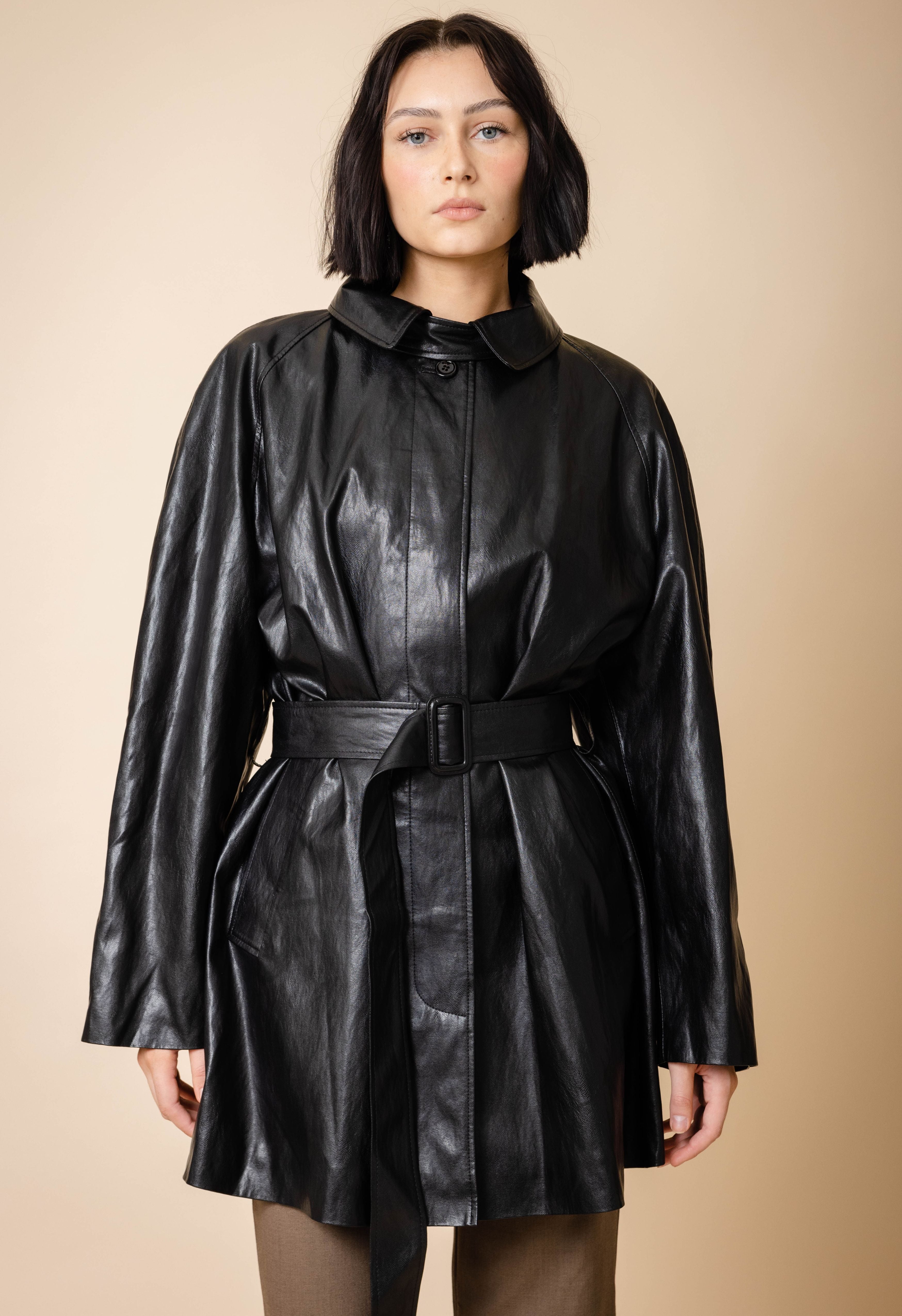 Vegan Leather Trench