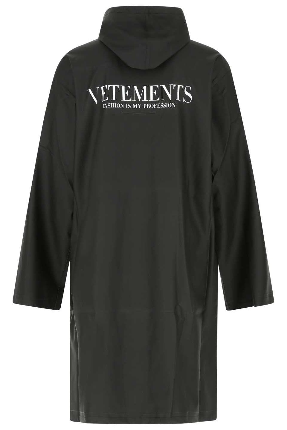 Vetements Logo Printed Drawstring Raincoat