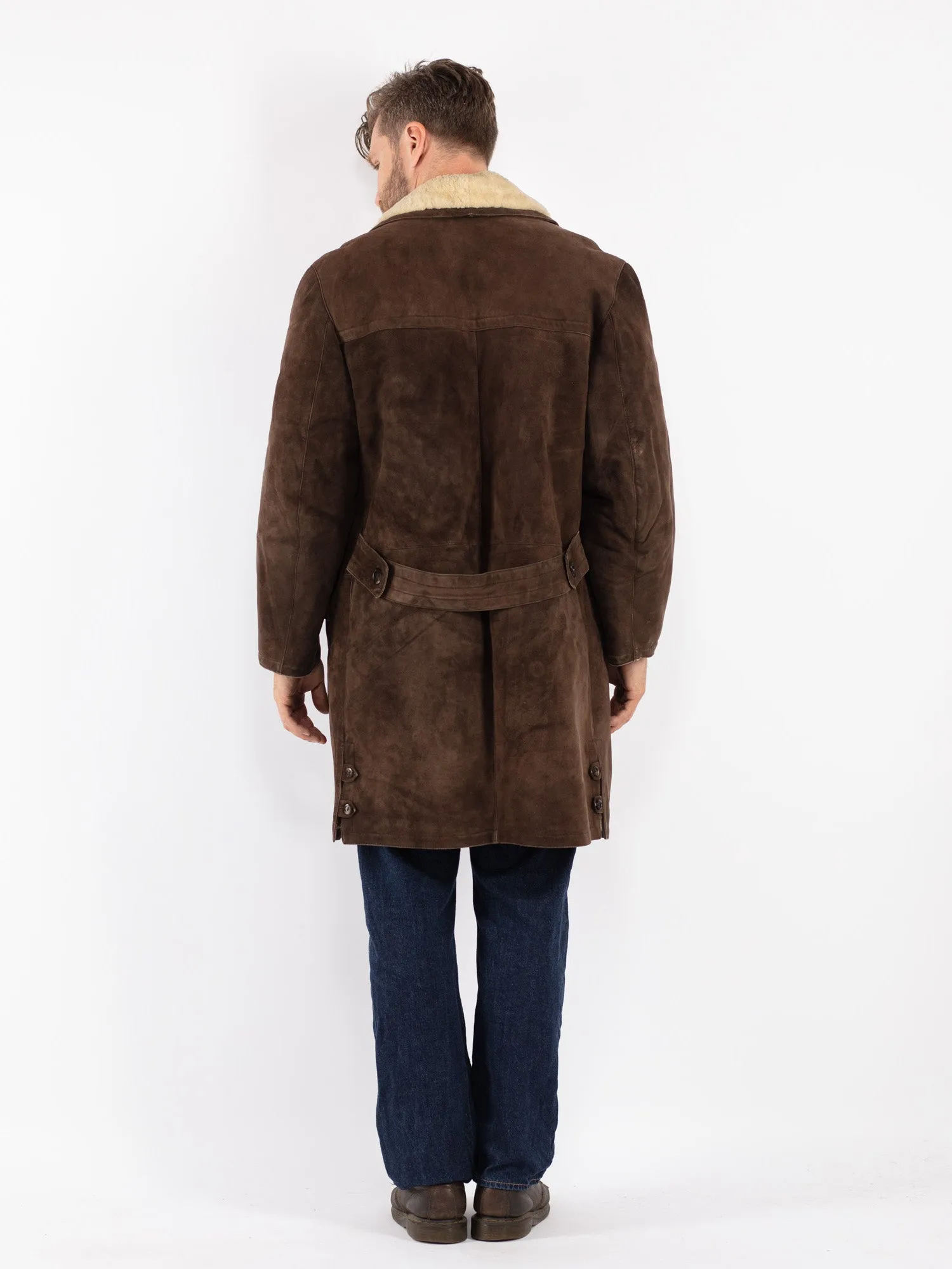 Vintage 70's Men Sheepskin Coat in Brown