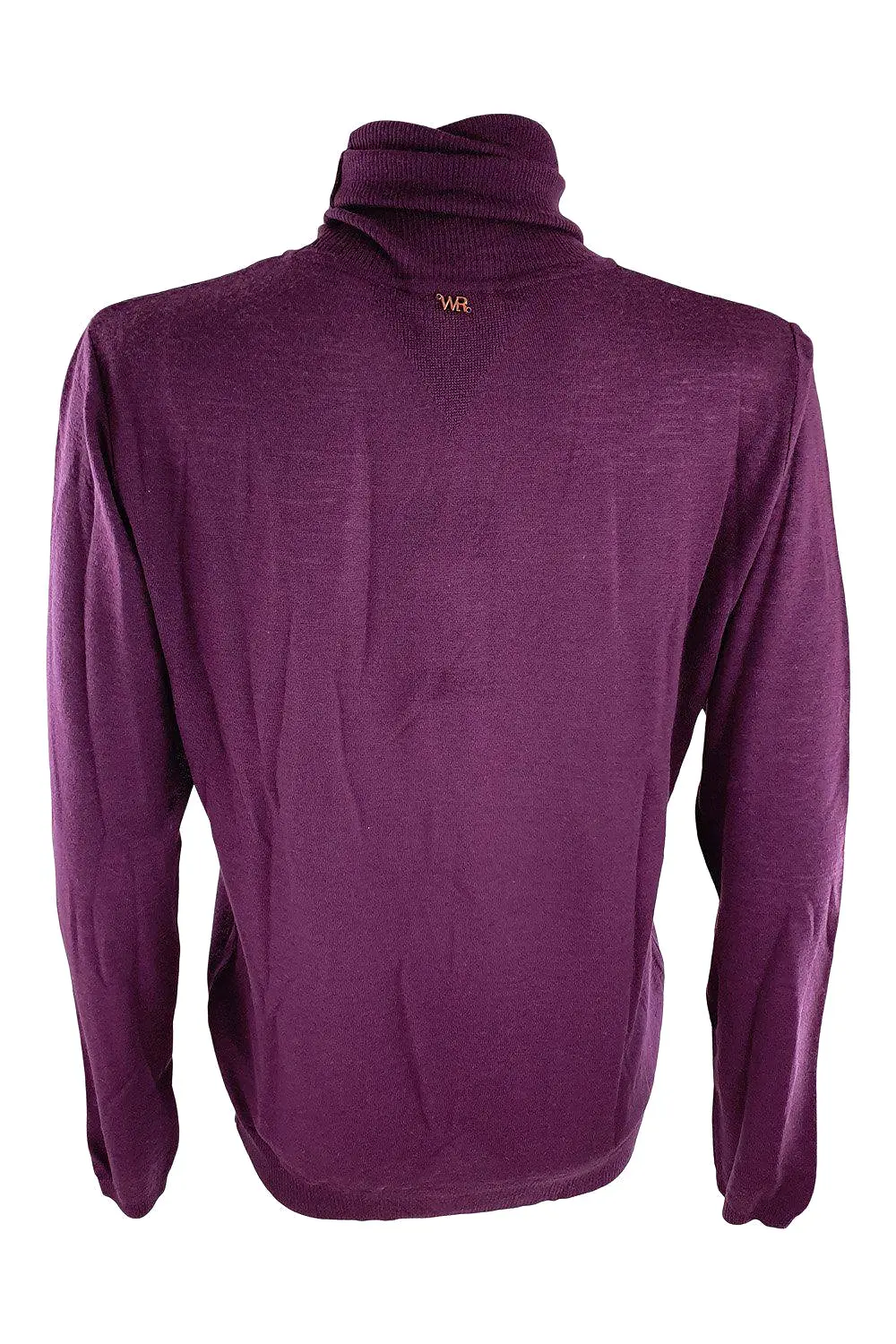 WAR THE ROBE WtR 100% Fine Wool Cosy Turtle Neck Knit Pullover Aubergine (L)