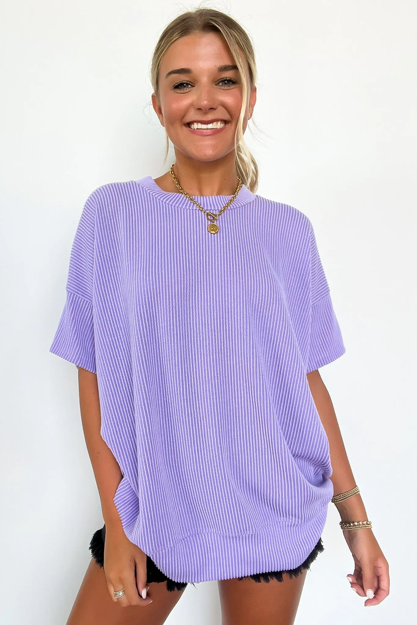 Weekend Getaway Rib Knit Oversized Top - BACK IN STOCK