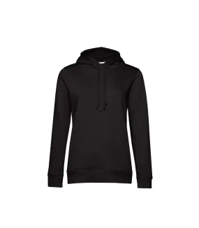 Womens/ladies organic hoodie black B&C